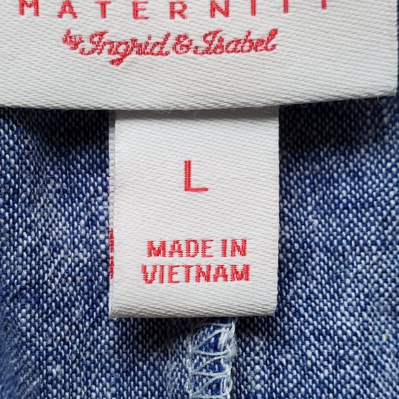 Isabel Linen Blend Sleeveless Belted Summer Maternity Dress Embroidery Size L - Picture 12 of 14